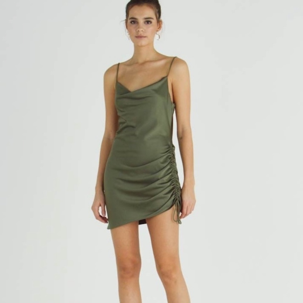 Topshop Sage green cocktail dress